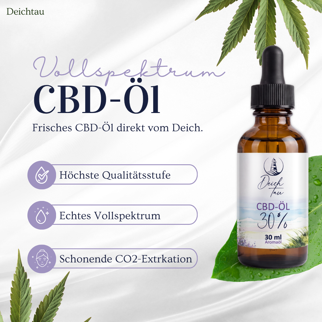 Deichtau CBD-Öl 30% Vollspektrum 30ml XL-Packung