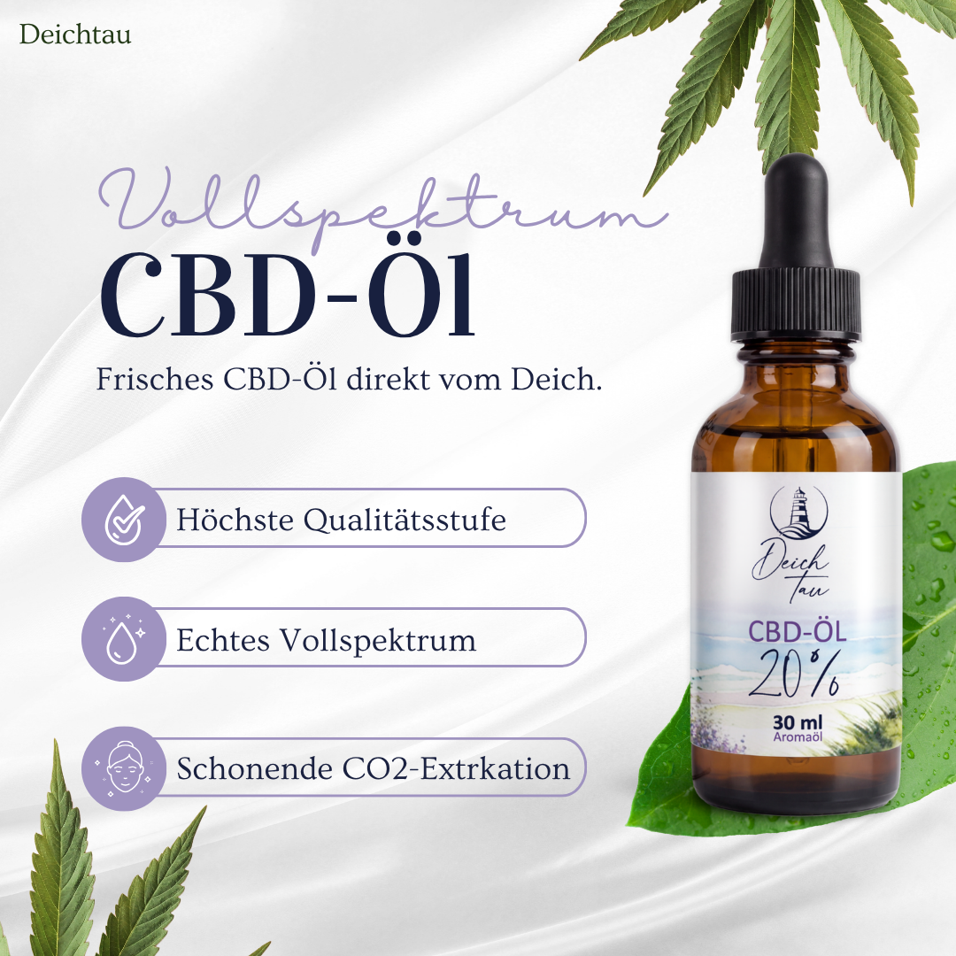 Deichtau CBD-Öl 20% Vollspektrum 30ml XL-Packung