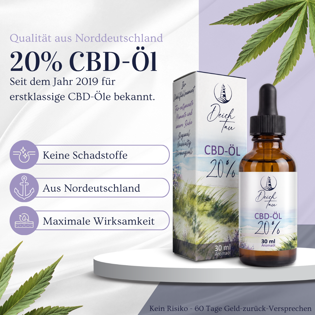Deichtau CBD-Öl 20% Vollspektrum 30ml XL-Packung