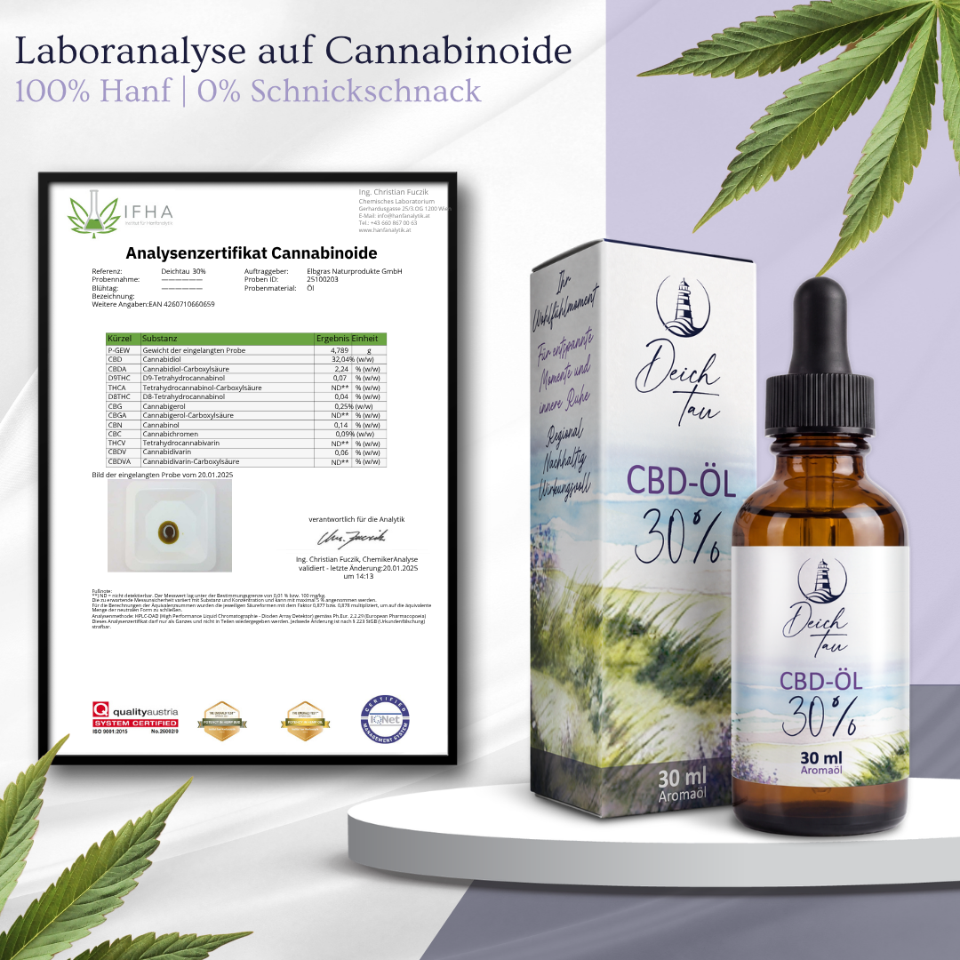 Deichtau CBD-Öl 30% Vollspektrum 30ml XL-Packung