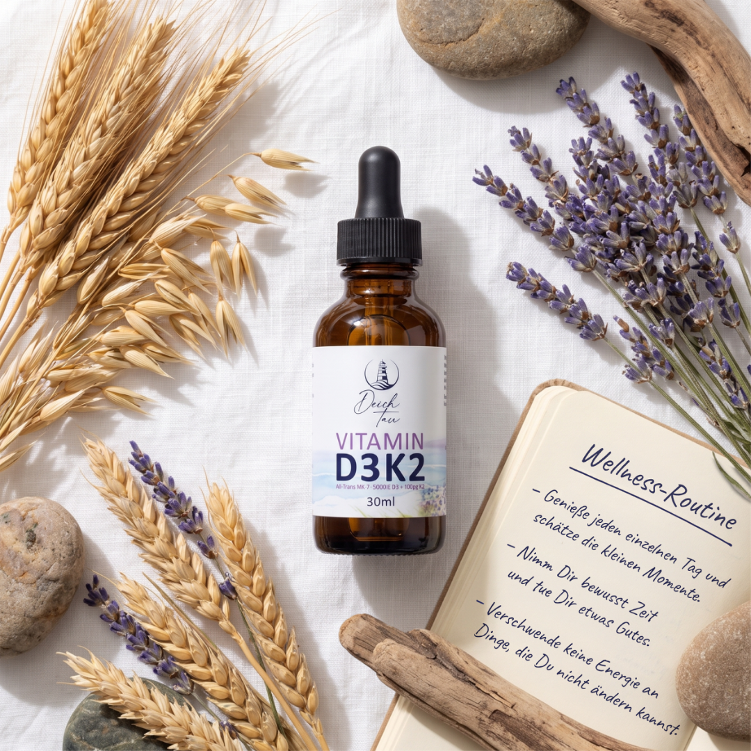 Deichtau Vitamin D3K2 - Hochdosiert mit 5000IE D3 und 100µg K2
